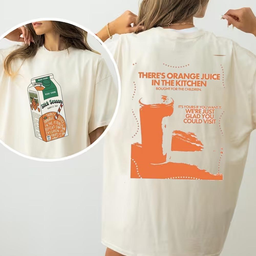 Orange Juice Noah Stick Season Tour 2023 Stick Season Album Shirt 2 Sided